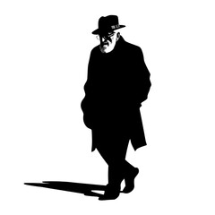 Wall Mural - old man silhouette