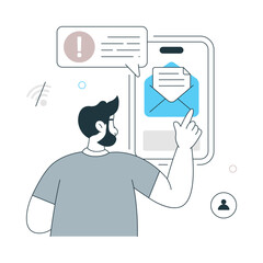 Wall Mural - Asynchronous Communication Vector illustration. EPS 10 File