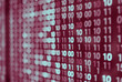 © daniiD - Binary code in cool colors. Digital abstract, coding, technology.