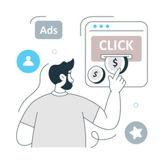 Wall Mural - Pay Per Click Vector illustration. EPS 10 File