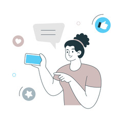 Wall Mural - Vlogging Vector Illustration. EPS 10 File
