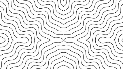 Wall Mural - Black wavy contour lines abstract background