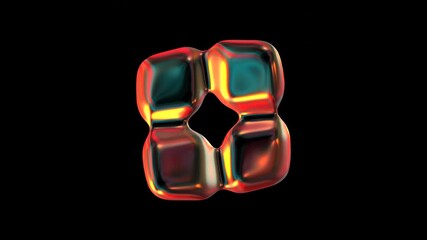 Wall Mural - looping animation of glowing shape against black background