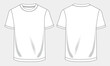 © VectorVive - Short sleeve t shirt technical drawing fashion flat sketch vector illustration template front and back