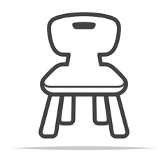 Wall Mural - kids chair outline icon transparent vector isolated