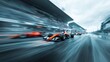 © Momin Photo Gallery - Elegant photo of racing car at high speed. Racer on a racing car passes the track. Motor sports competitive team racing. Motion blur background. digital art.