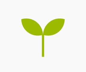 Wall Mural - plant icon. simple green plant seedling symbol in flat design style. vector illustration.