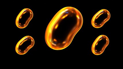 Wall Mural - seamless animation of glowing shapes against black background