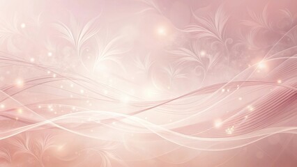 Wall Mural - serene blush hues an abstract composition of delicate waves, glimmering lights, and elegant floral m