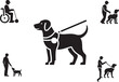 © Yeasmida - Assistance Dog Icons Set Black Silhouette Guide Animal Service Companion Disability Help