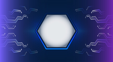 Wall Mural - geometric futuristic concept. abstract technology background consisting of hexagons, circuit board a