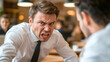© Kondor83 - Two men, office workers, are mad with each other and brawling. Unethical workplace behavior
