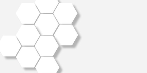 Wall Mural - hexagon concept design abstract technology background vector grey hexagon white background wall patt