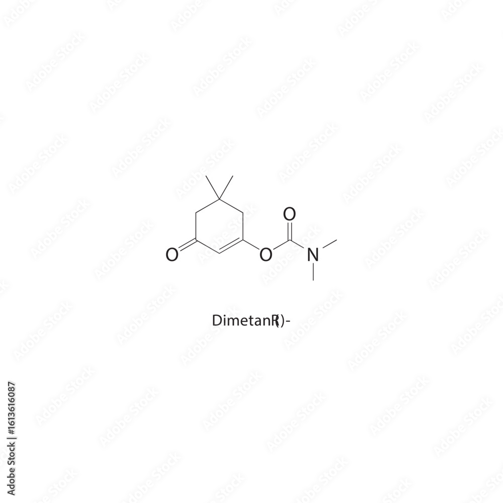Dimetan (R)- skeletal structure. Pesticide compound schematic ...