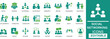 © CREATIVE DESIGNER  - social networking icon set with bold, filled designs representing people connection, community, collaboration, and communication. Perfect for social apps, websites, and business tools.