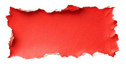 Wall Mural - bold red torn paper with a transparent background for creative use