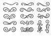 © Lukas - Ornamental swirl dividers set, elegant vintage flourishes, curly calligraphic borders, ornate Victorian lines, tattoo scroll accents, decorative embellishment elements for invitations and branding