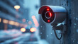 © Faul Photo Stock - Advanced Surveillance Camera System Monitoring Urban Street Activity in Snowy Conditions