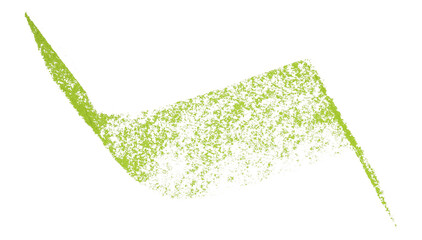 Green crayon brush stroke isolated on transparent background