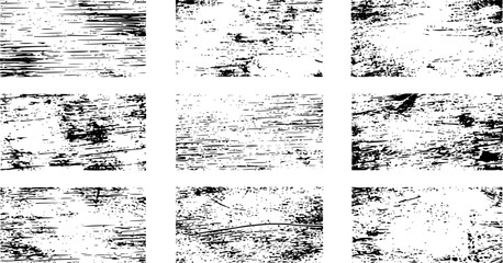 Wall Mural - Set of the vector grunge textures isolated on white background.
