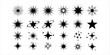 © Jihan - Collection of Black Starbursts and Sparkle Icons on White Background graphic