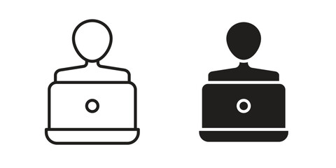 Programmer icon vector editable. black vectors set