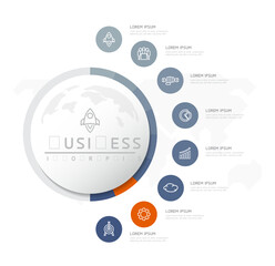 Wall Mural - vector business presentation connecting steps infographic template