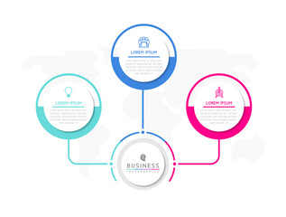 Wall Mural - vector business presentation connecting steps infographic template