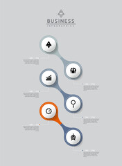 Wall Mural - vector business presentation connecting steps infographic template