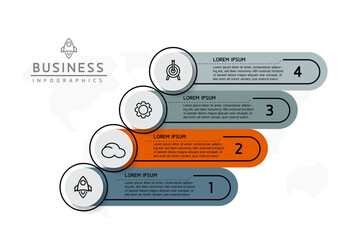 Wall Mural - vector business presentation connecting steps infographic template