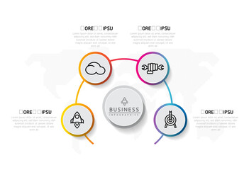 Wall Mural - vector business presentation connecting steps infographic template