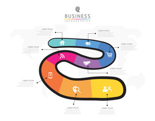 Wall Mural - vector business presentation connecting steps infographic template