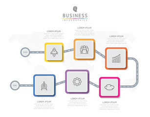 Wall Mural - vector business presentation connecting steps infographic template