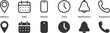 © yan4ik - Contact us signs. Location and contact icons. Calendar and time. Simple symbols. Vector illustration