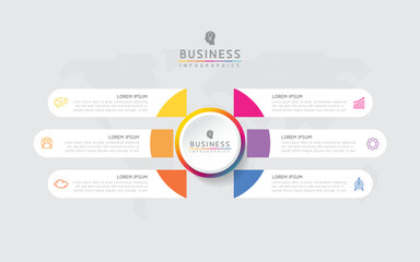 Wall Mural - vector business presentation connecting steps infographic template
