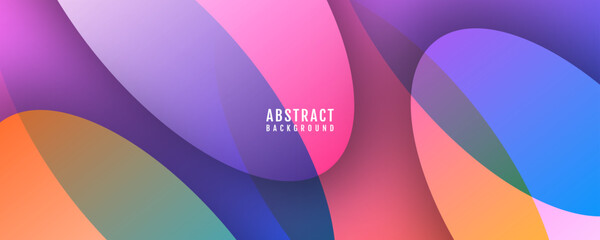 Wall Mural - 3d colorful abstract background overlap layer on bright space with curved effect decoration. modern 
