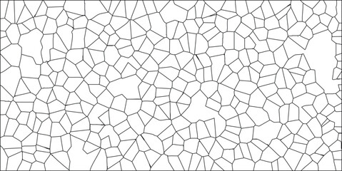 Abstract geometric pattern of black lines forming irregular cells on a white background with variations in shape and size