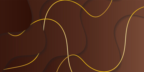Wall Mural - simple dynamic brown textured background design in 3d style with dark color. wave and circle pattern