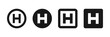 © Cezar_911 - H Symbol Icons Set. Helicopter place H. Vector