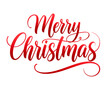 © Shadoweee - Festive red script lettering merry christmas isolated on a transparent background