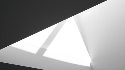 An abstract geometric structure with clean lines and striking shadows.