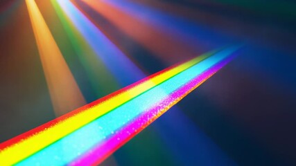 Wall Mural - a vibrant rainbow colored light shining brightly against a dark background, perfect for representing