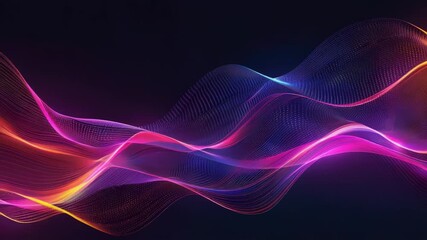 A vibrant wave of light on a dark background, suitable for use in designs related to technology, creativity, or inspiration