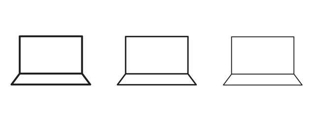 Laptop icon symbol. Linear style sign for mobile concept