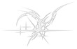 © BonkiStudio - Chrome neo tribal tattoo. Succubus womb sigils and sharp cyber sigilism elements in liquid silver Y2K style