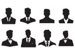 © Mahmud Creative - Black silhouette of eight men in formal suits and ties illustration