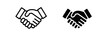 © Bundle Master - Two Simple Line Art Handshake Illustrations:  Black & White Agreement Icons for Business, Website, App