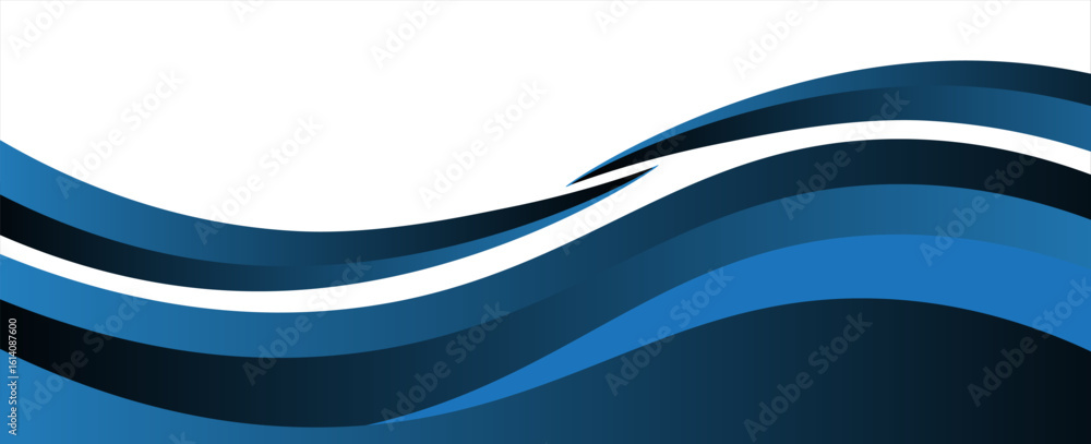 Vector blue line background curve element with white space for text and ...