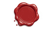 © Mark - Vintage red wax seal with glossy texture on white background