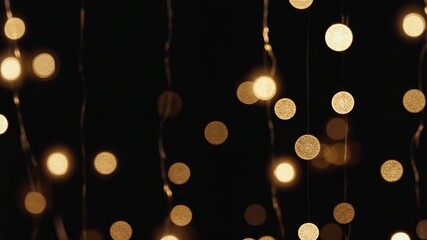 Wall Mural - black background with a bunch of glowing lights in the form of circles. the lights are scattered all
